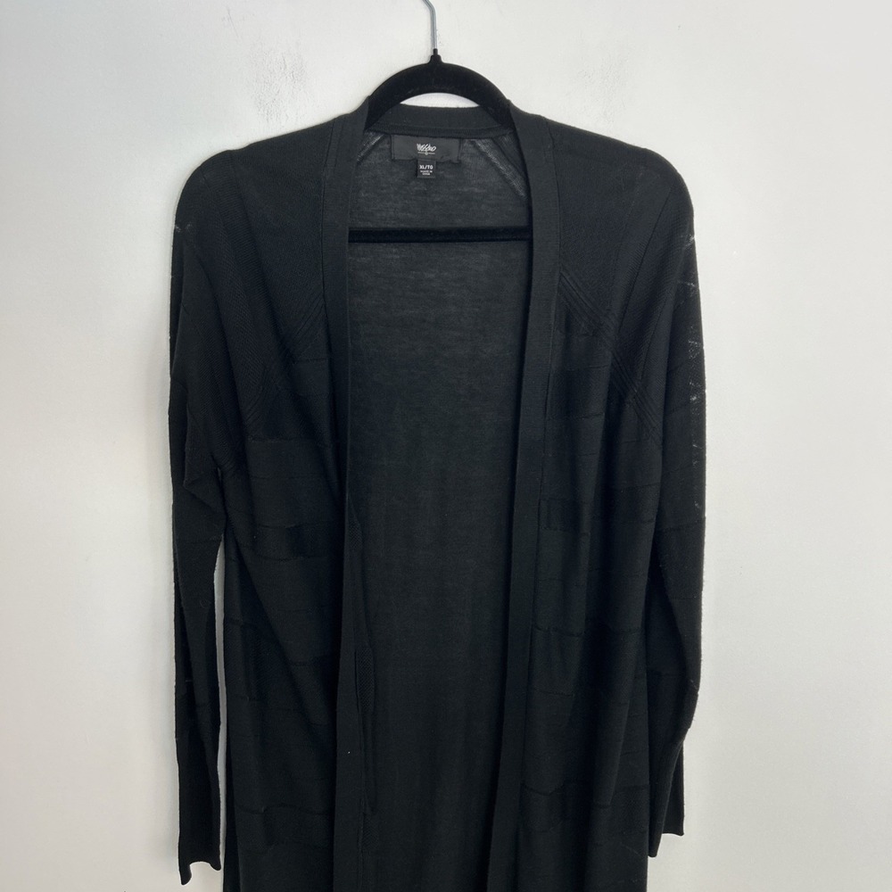 Mossimo Women's XL/TG Black Lightweight Open Front Long Sleeve Cardigan Sweater‎